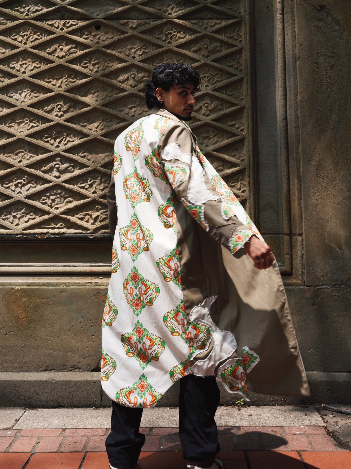 Military green serpent blazer