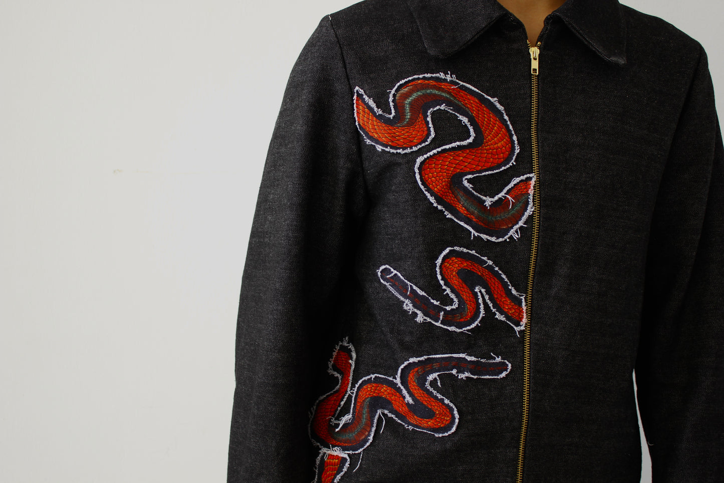 Double serpent denim jacket