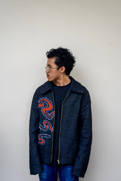 Double serpent denim jacket