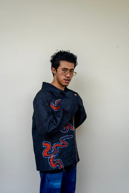Double serpent denim jacket