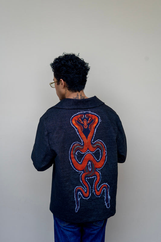 Double serpent denim jacket