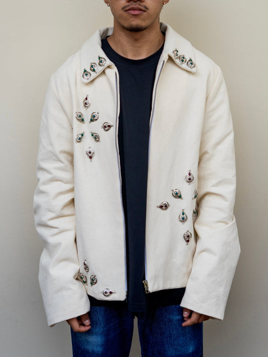 Silver snow denim jacket