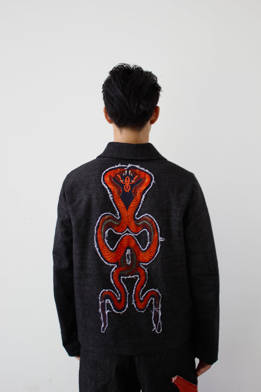Double serpent denim jacket
