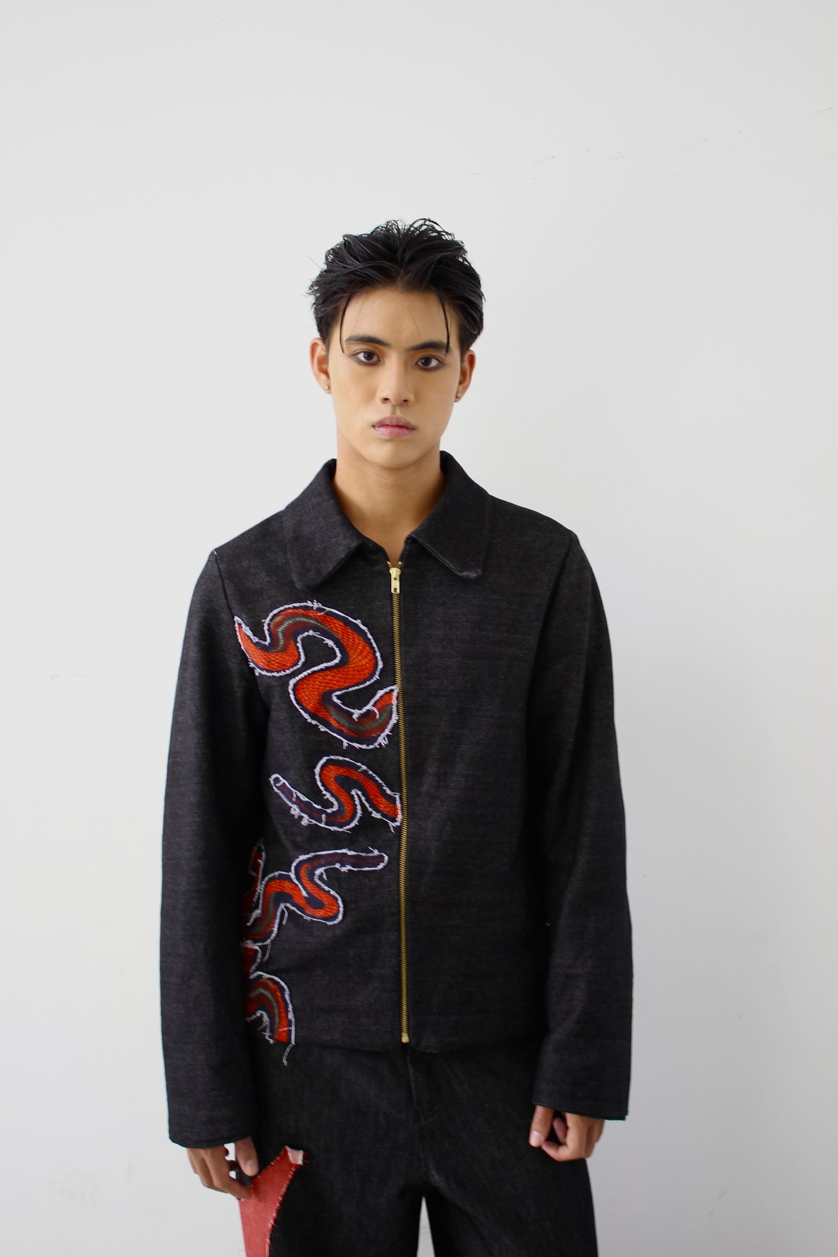 Double serpent denim jacket