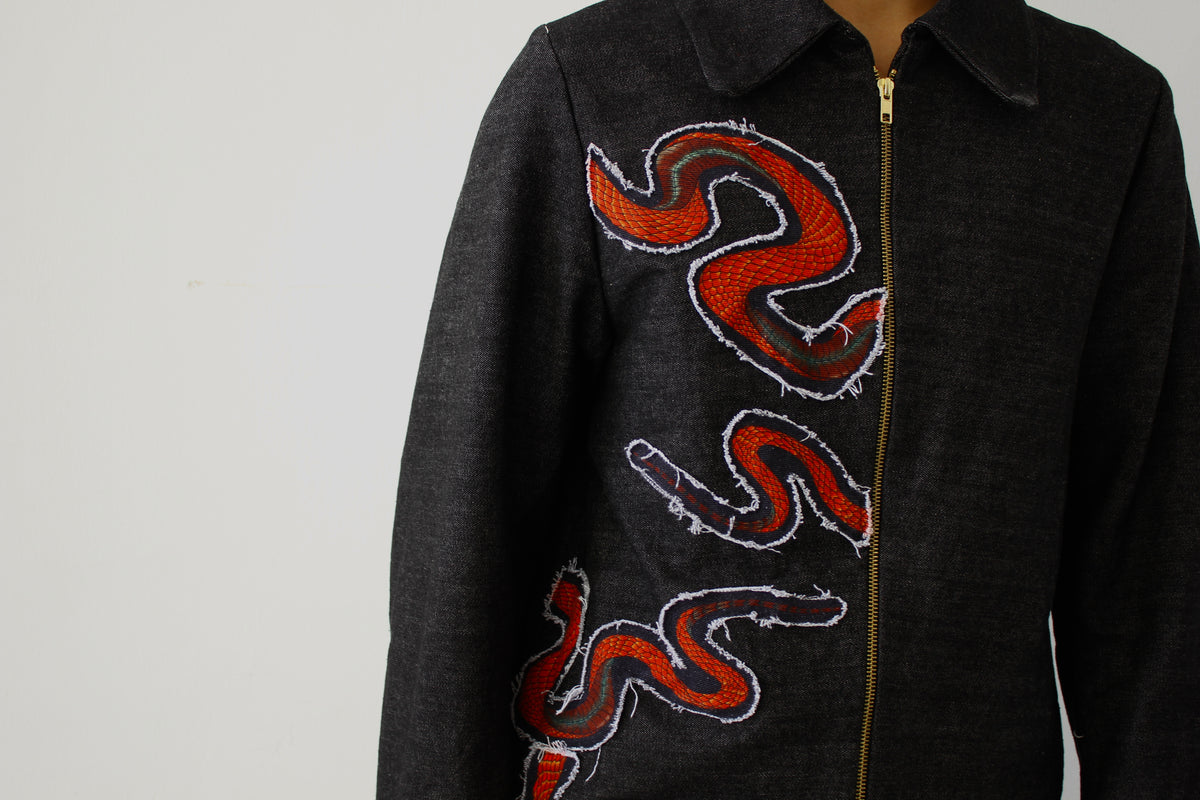 Double serpent denim jacket