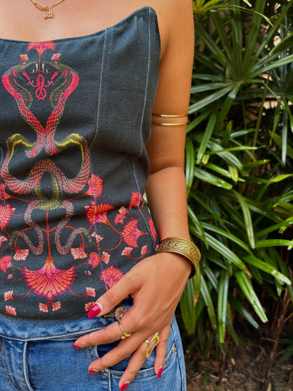 Snake garden corset